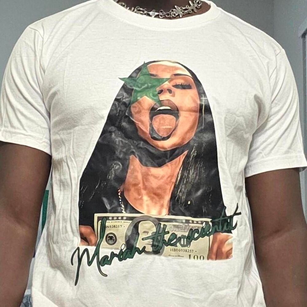 Mariah the Scientist Money Graphic White Y2K Rap T-Shirt